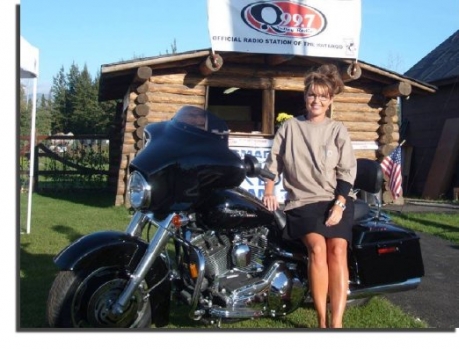 Sara Palin on a Harley